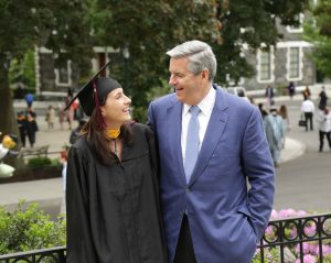 Mike McGonigle and his youngest daughter, Claire, at Fordham's 2017 Commencement