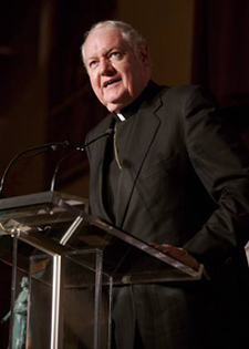 Edward Cardinal Egan, archbishop of New York, delivered the invocation at the sixth annual Fordham Founder’s Award Dinner at the Grand Ballroom of the Waldorf=Astoria in March. The dinner raised $2.1 million for scholarships, and Founder’s Awards were given to Stephen E. Bepler (FCRH ’64), Kim Bepler and Theodore Cardinal McCarrick (FCRH ’54), archbishop emeritus of Washington, D.C. 