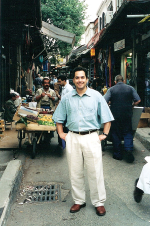 Gregory Rodriguez, pictured here in Istanbul, Turkey in 2000, was the inspiration for his parents’ efforts to oppose the wars in Iraq and Afghanistan.. Photo courtesy of Orlando and Phyllis Rodriguez