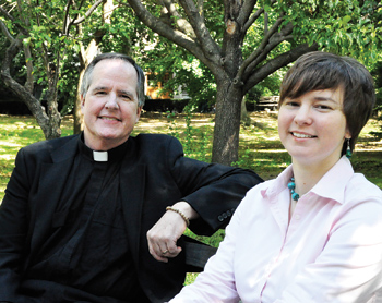 Francis McAloon, S.J., and Shannon McAlister, Ph.D., are helping deepen the study of spirituality at the Graduate School of Religion and Religious Education.  Photo by Joanna Klimaski