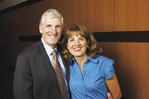 Brian and Kathy MacLean, both FCRH ’75, want to give commuter students the means to live on campus.  Photo by Jon Roemer