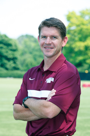Jim McElderry, the men’s soccer coach, is Fordham’s coach of the year. Photo by Tom Stoelker