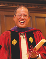 Aquino says he hopes the Philippine population becomes impervious to corruption as  a result of his efforts. Photo by Bruce Gilbert