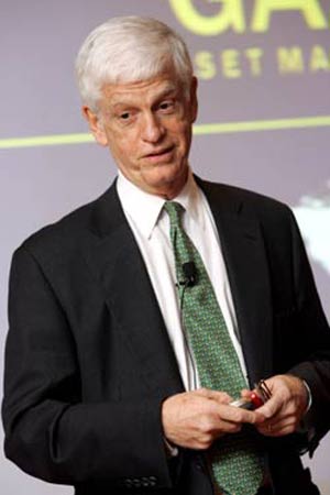Mario J. Gabelli (CBA ’65) has shared his expertise with students on several occasions through Fordham’s executive-in-residence program.  Photo by Bruce Gilbert