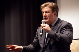 The conversation with Alec Baldwin ran the gamut from advice for young actors to gun control and renewable energy. Photo by Nancy Adler