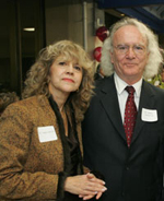 Anita Batisti, Ph.D., associate dean for partnerships at the Graduate School of Education, with James J. Hennessy, Ph.D., the school’s dean. Photo by Bruce Gilbert