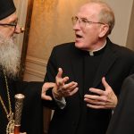 Geron Archbishop Dimitrios, archbishop of the Greek Archdiocese of America, and Father McShane