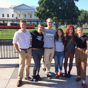 Tadevich (second from left) with her fellow Jesuit Volunteers in Washington, D.C. 