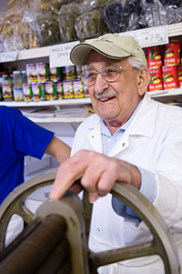 Since 1935, Mario Borgatti has been making fresh pasta cut to order at Borgatti's Ravioli & Egg Noodles, across the street from Our Lady of Mount Carmel Church.