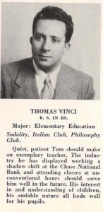 Vinci in the 1949 yearbook, the year he graduated.