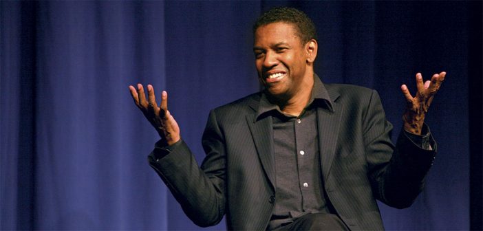 Denzel Washington speaks with Fordham students in Pope Auditorium on the Lincoln Center campus, October 2012.