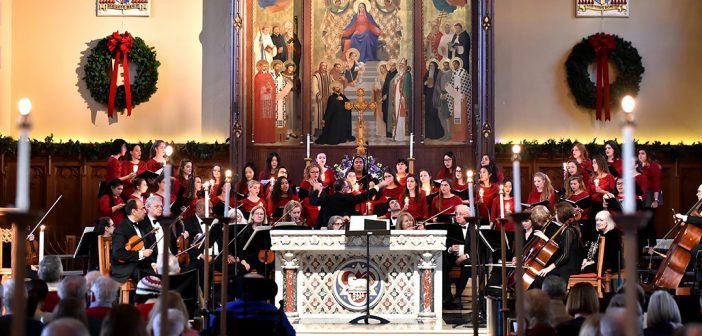 The Fordham University Choirs and the Bronx Arts Ensemble perform in the University Church during the annual Christmas Festival of Lessons and Carols, held December 4, 2016.