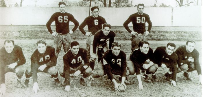 The 1936 version of Fordham's Seven Blocks of Granite, including Vince Lombardi (front row, third from left).