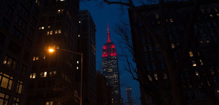 Empire State Building in Fordham Maroon