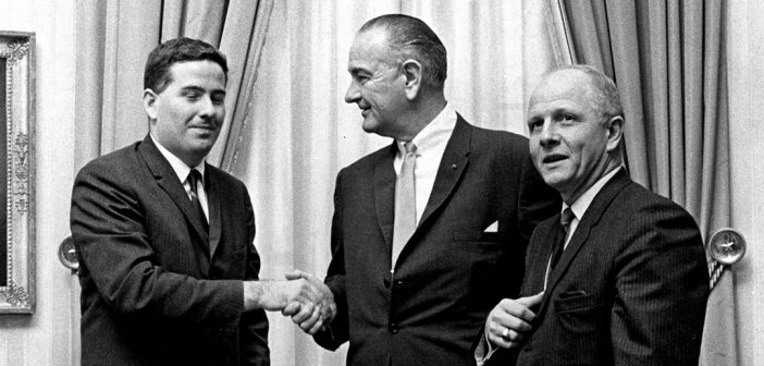 John Feerick with President Lyndon B. Johnson and Representative Richard Poff at the White House in 1967.