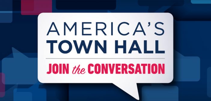 "America's Town Hall" poster from the National Constitution Center