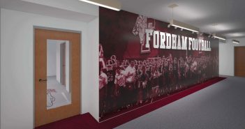 A rendering of a room in the Football Office Renovation and Improvement Project.