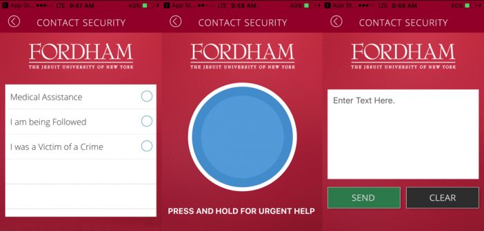 Fordham's new security app.