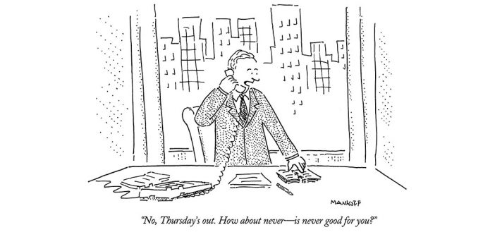 A New Yorker cartoon by Bob Mankoff