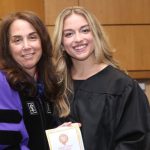 (L-R) Donna Rapaccioli, Ph.D., dean of the Gabelli School, with Dean’s Award recipient Victoria Cleveland.