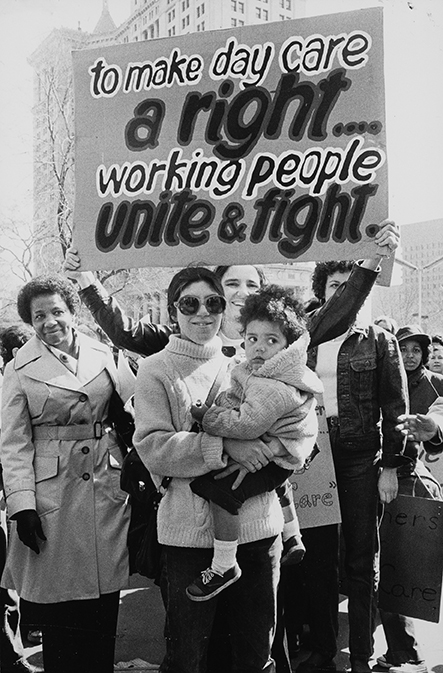  “International Women’s Year March,” March 12, 1977. With a campaign for legislation to protect pregnant workers gearing up in the spring of 1977, these women demand “Full Rights and Compensation for Pregnant Workers” at a New York City protest.