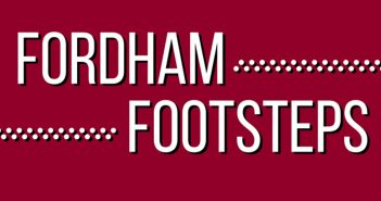The logo of a new podcast at Fordham called Fordham Footsteps