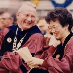 Father O'Hare with President Corazon Aquino of the Philippines