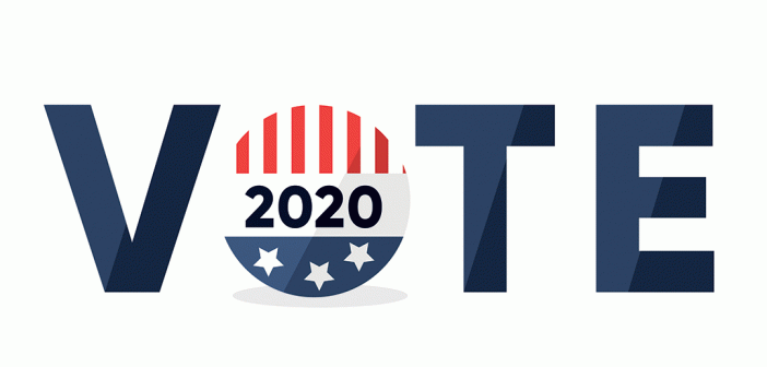 Graphic that says Vote 2020