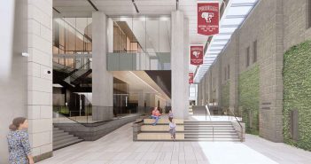 Rendering of the new campus center arcade