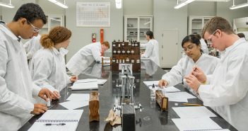 Students in a science lab