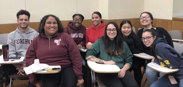 CSTEP students at a tutor-counselor training sessionfa in spring 2019.