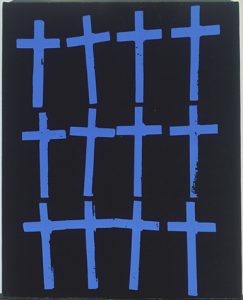 Crosses, 1981–82. Acrylic and silkscreen ink on linen, 20 × 16 in. (50.8 × 40.6 cm).