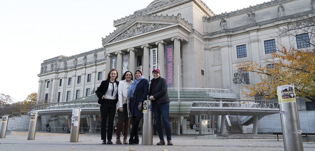 Cultural Engagement Interns Jessica Murphy and Kassandra Ibrahim met up with Fordham College Deans Laura Auricchio and Maura Mast on Nov. 19, opening day of "Revelation" at the Brooklyn Museum.