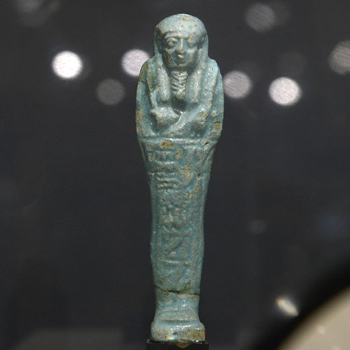 "Ushabti," Egyptian, mold-made glass, Late Period-Ptolemaic, 664-30 B.C.E Faience.