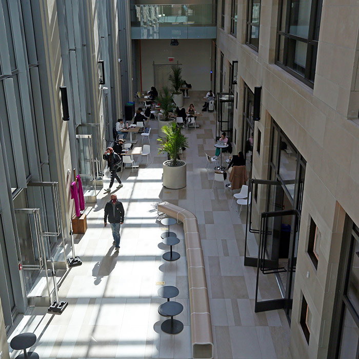 The gallery in the new Rose Hill campus center