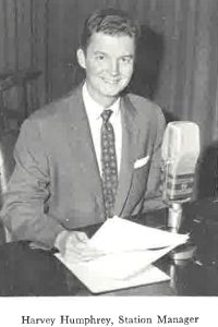 Harvey Humphrey in a yearbook photo as WFUV station manager