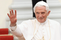 Pope Benedict waving