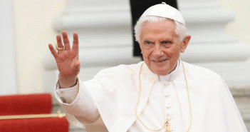 Pope Benedict waving