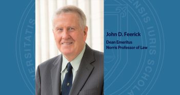 John D. Feerick, headshot with blue borders