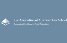 The Association of American Law Schools in white text over a blue background.