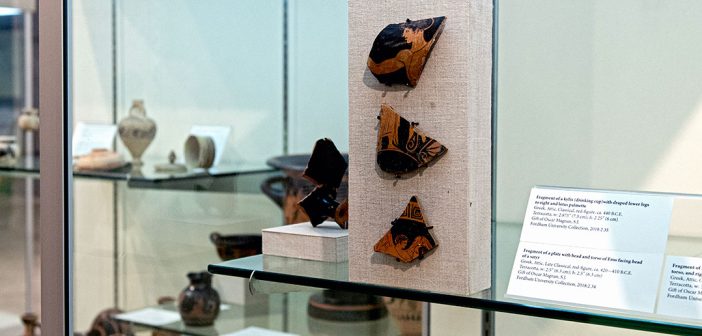 ceramic fragments on display