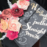 embellished grad cap that says He will make your paths straight, Prov 36