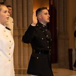 Cadets at Fordham's 2023 ROTC and NROTC commissioning ceremonies