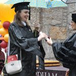 Graduates celebrating at the 2023 GSAS diploma ceremony