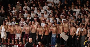 Fans in the stands at the Rose Hill Gym