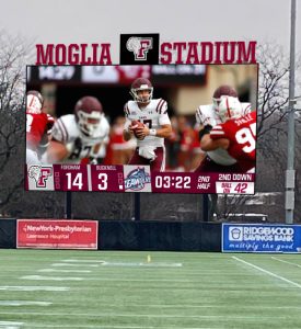Rendering of forthcoming video board at Moglia Stadium