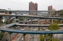 Bronx, NY - October 2 2015: The ramps of the interchange between the Major Deegan Expressway and the Cross Bronx Expressway