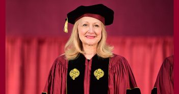 Patricia Clarkson at Fordham's 2018 commencement