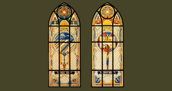 Two stained glass windows