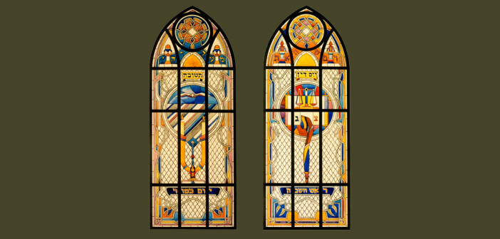 Two stained glass windows